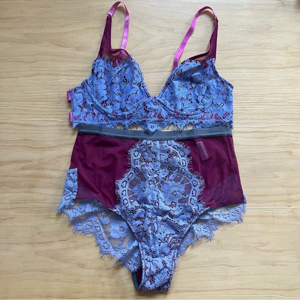 LAST CHANCE❗️8/31 - 
DORA LARSEN 34B Bra & (2) Matching Panties S purple / pink